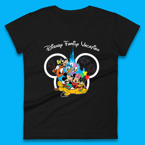 Walt Disney Mickey And Friends Trip To Disney World Mickey Mouse Minnie Mouse Pluto Donald Daisy Duck Goofy Disney Club Disney Castle Womens Tee Top