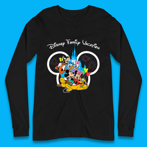 Walt Disney Mickey And Friends Trip To Disney World Mickey Mouse Minnie Mouse Pluto Donald Daisy Duck Goofy Disney Club Disney Castle Long Sleeve T Shirt