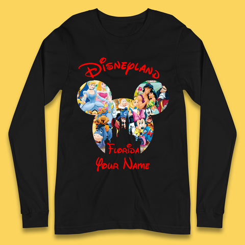 Personalised Disney Land Florida Mickey Minnie Mouse All Disney Characters Cartoons Magical Kingdom Disney Castle Disneyland Vacation Trip Long Sleeve T Shirt