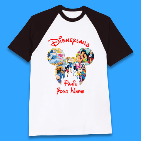 Personalised Disney Land Paris Mickey Minnie Mouse All Disney Characters Cartoons Magical Kingdom Disney Castle Disneyland Vacation Trip Baseball T Shirt