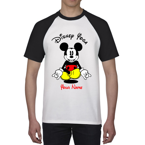 Personalised Disney Mickey Mouse Yoga Your Name Cute Cartoon Characters Baseball T Shirt