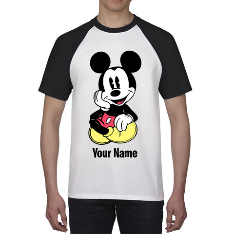 Personalised Disney Mickey Mouse Your Name Cartoon Character Disney World Walt Disney Baseball T Shirt