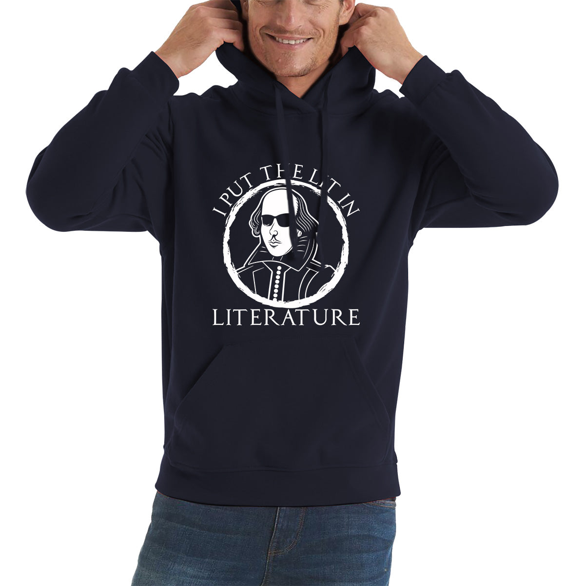 William Shakespeare Pun I Put The Lit In Literature Funny Reading English Teacher National Shakespeare Day Unisex Hoodie