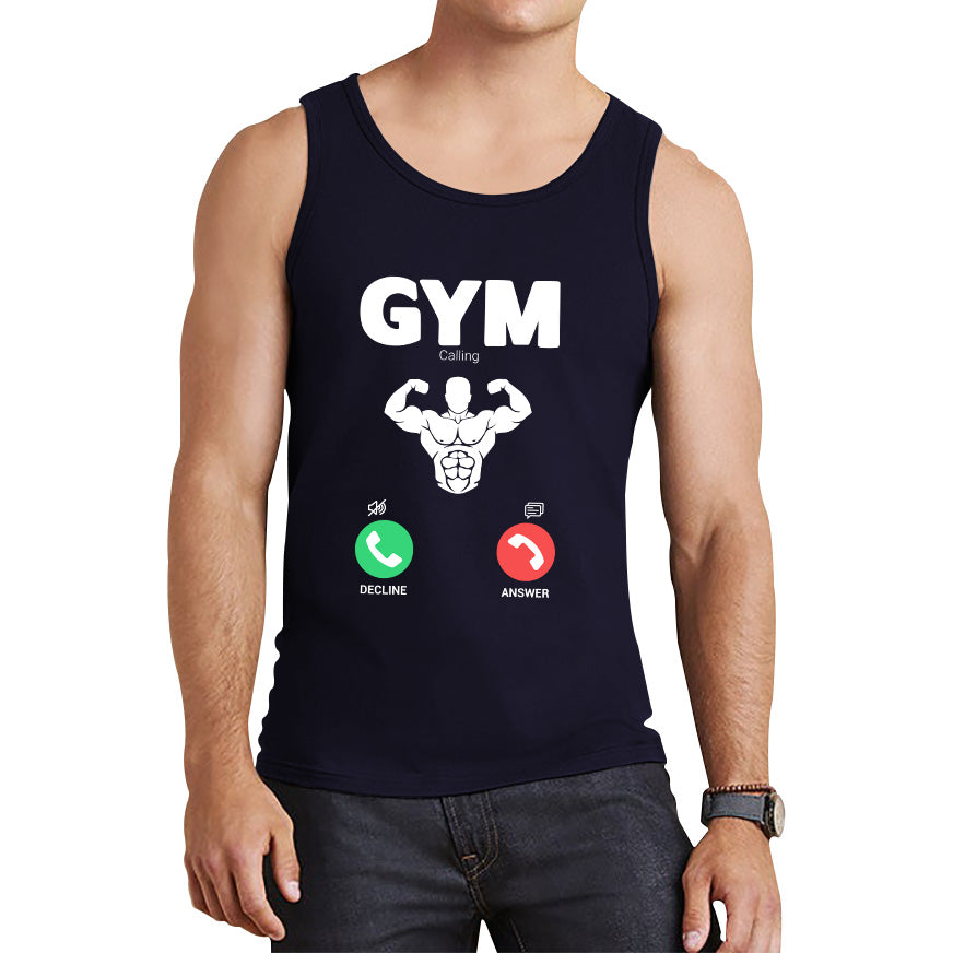 Gym Calling Gym Lover Awesome Gym Weightlifter Fitness Gym Is Calling Me Muscle Bodybuilding Six Pack Abs Tank Top