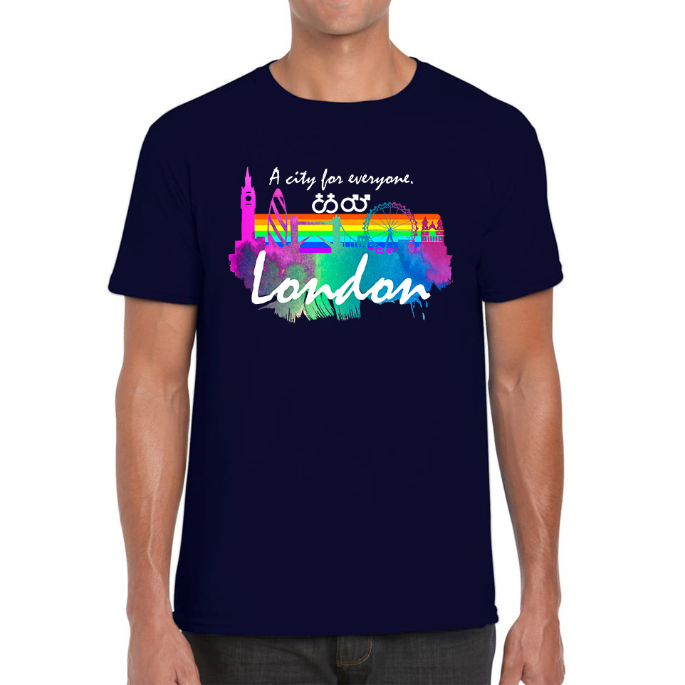 London A City For Everyone LGBT Gay Pride Lesbians Pride Colour Gift Mens Tee Top