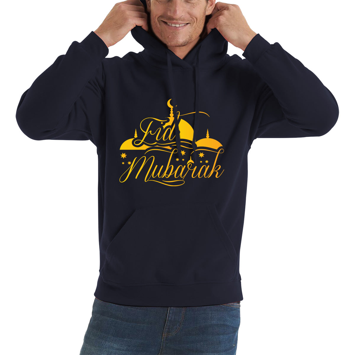 Eid Mubarak Muslims Religious Ramzan Fasting Mosque Prayers Blessings Holy Month Adult Hoodie