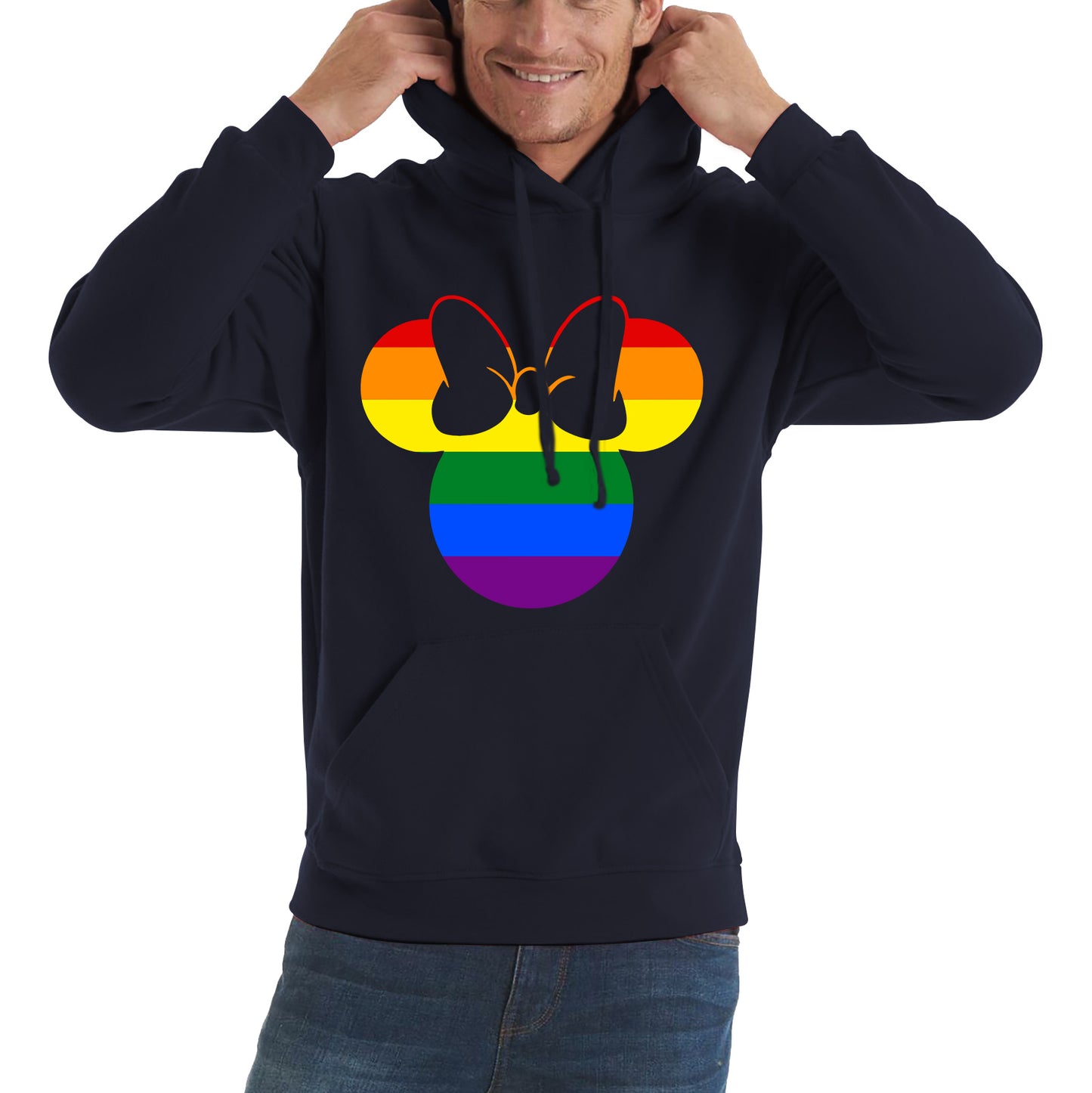 Disney Minnie Mouse Pride Disneyland LGBT Pride Month LGBTQ+ Rainbow Colours Disney World Unisex Hoodie