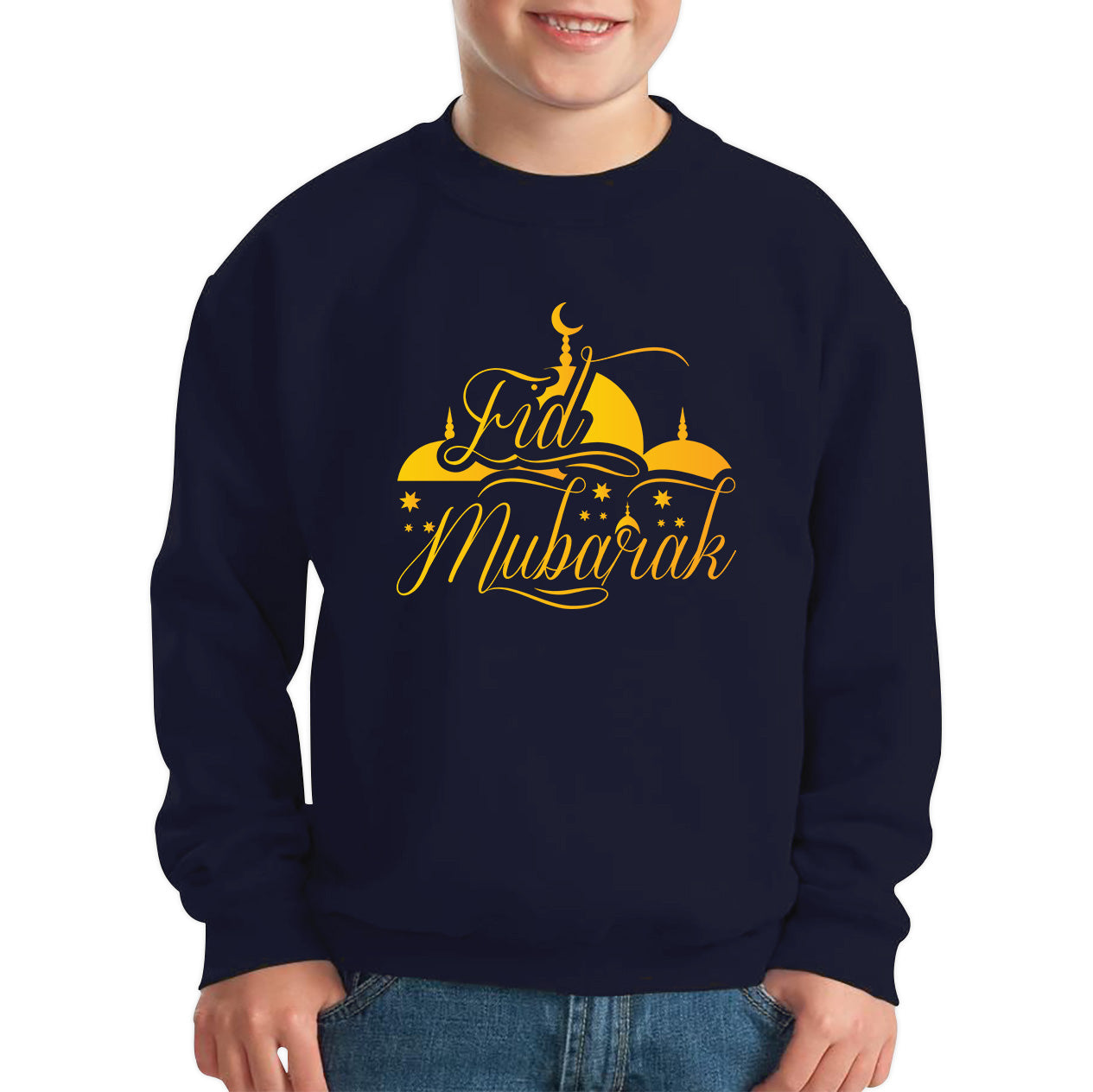 Eid Mubarak Muslims Religious Ramzan Fasting Mosque Prayers Blessings Holy Month Kids Jumper