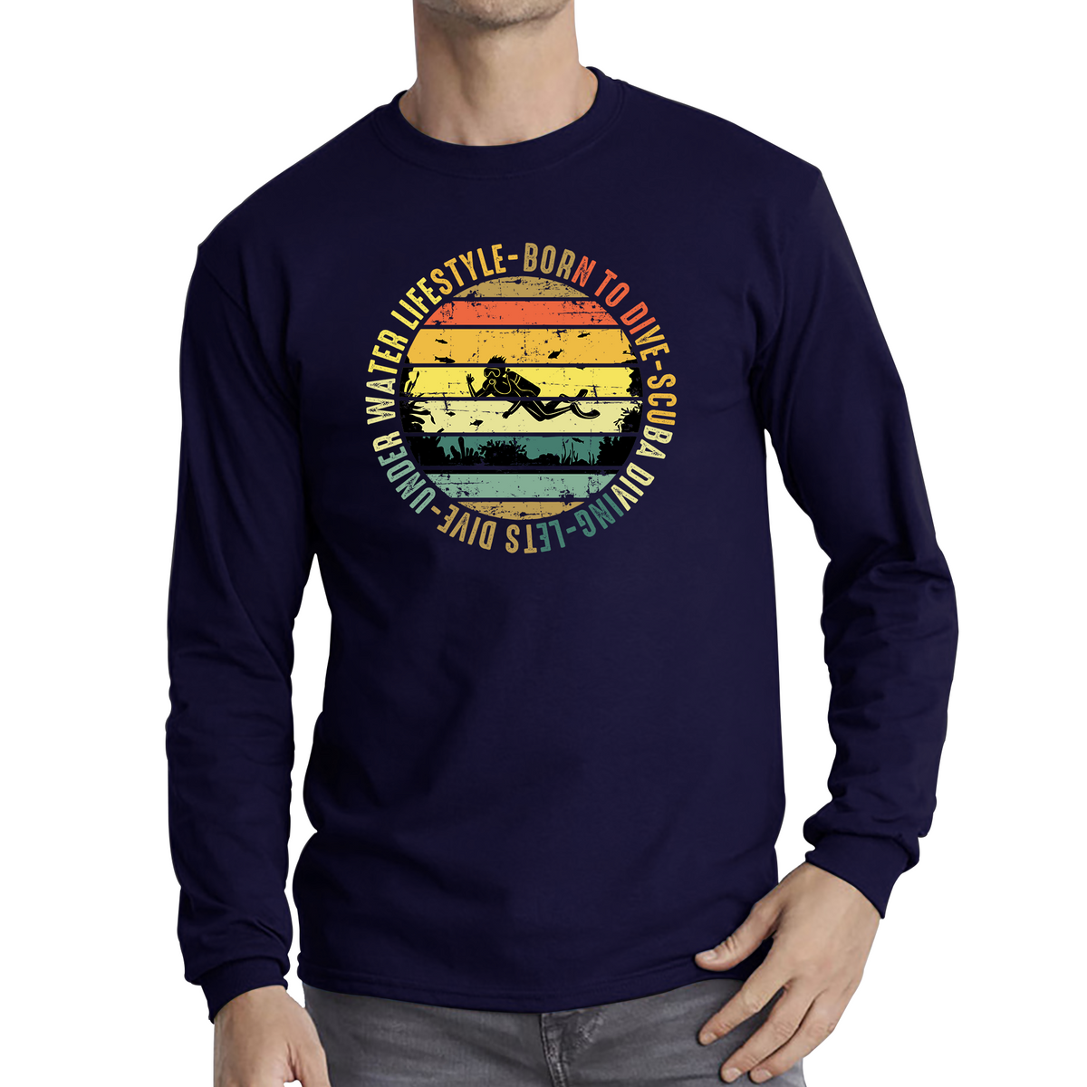 Born To Dive Scuba Diving Underwater Lifestyle T Shirt
