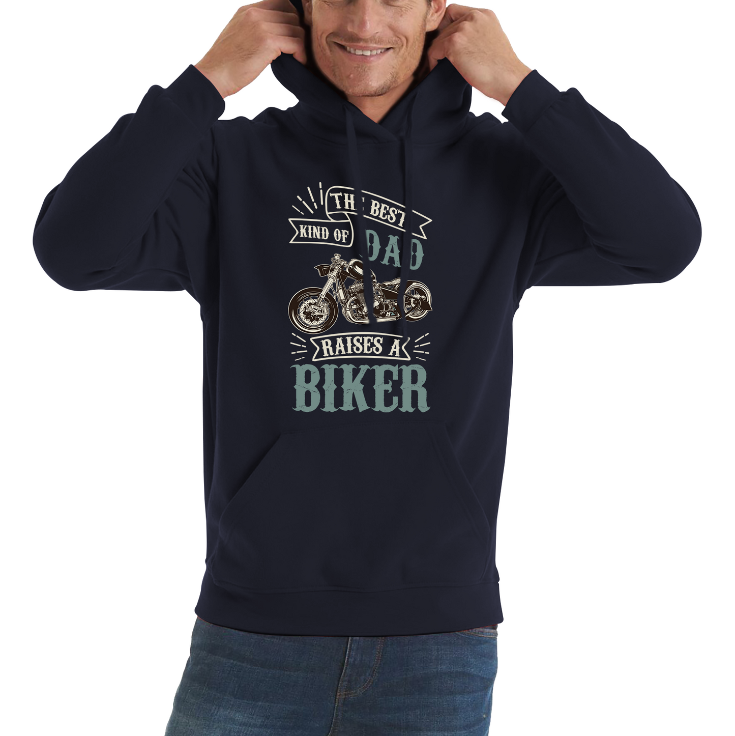 The Best Kind Of Dad Raises A Biker Father's Day Funny Hoodie
