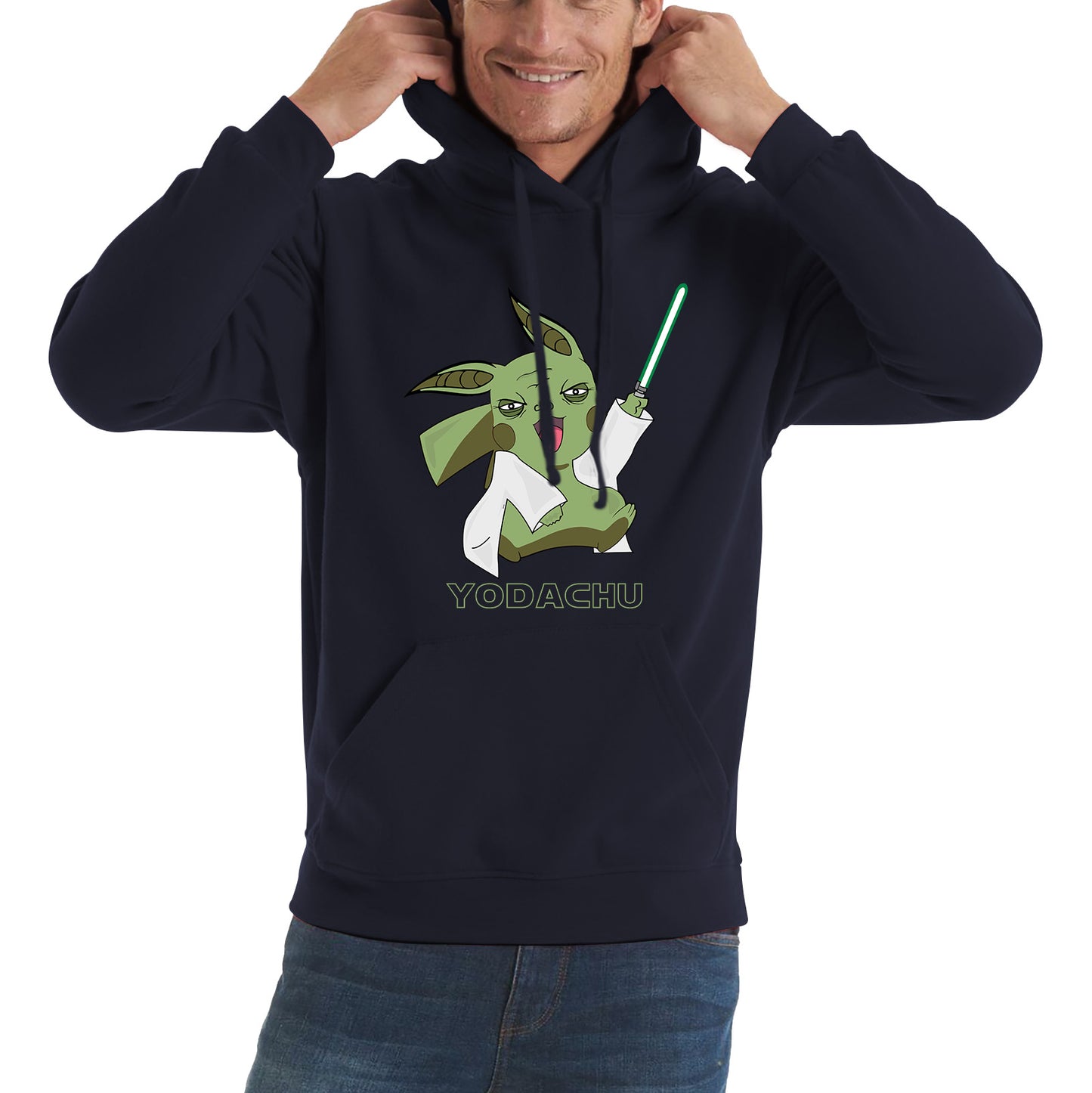 Yodachu Anime Lightsaber Movie Nintendo Parody Pikachu Pokémon Stars Wars Video Game Yoda Star Wars 46th Anniversary Unisex Hoodie