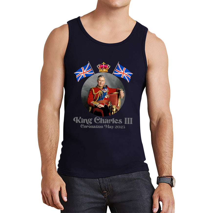 King Charles III 6th May 2023 Coronation British Flags Royal Crown CR III Union Jack His Majesty Tank Top