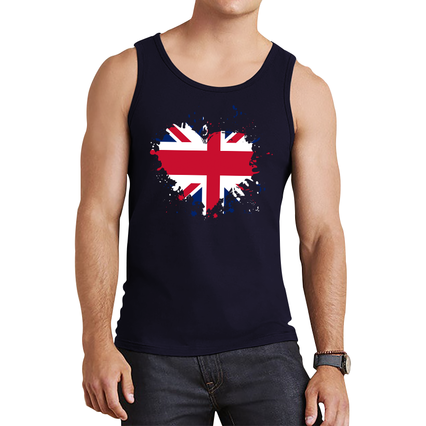 Union Jack Great Britain Heart Flag Tank Top