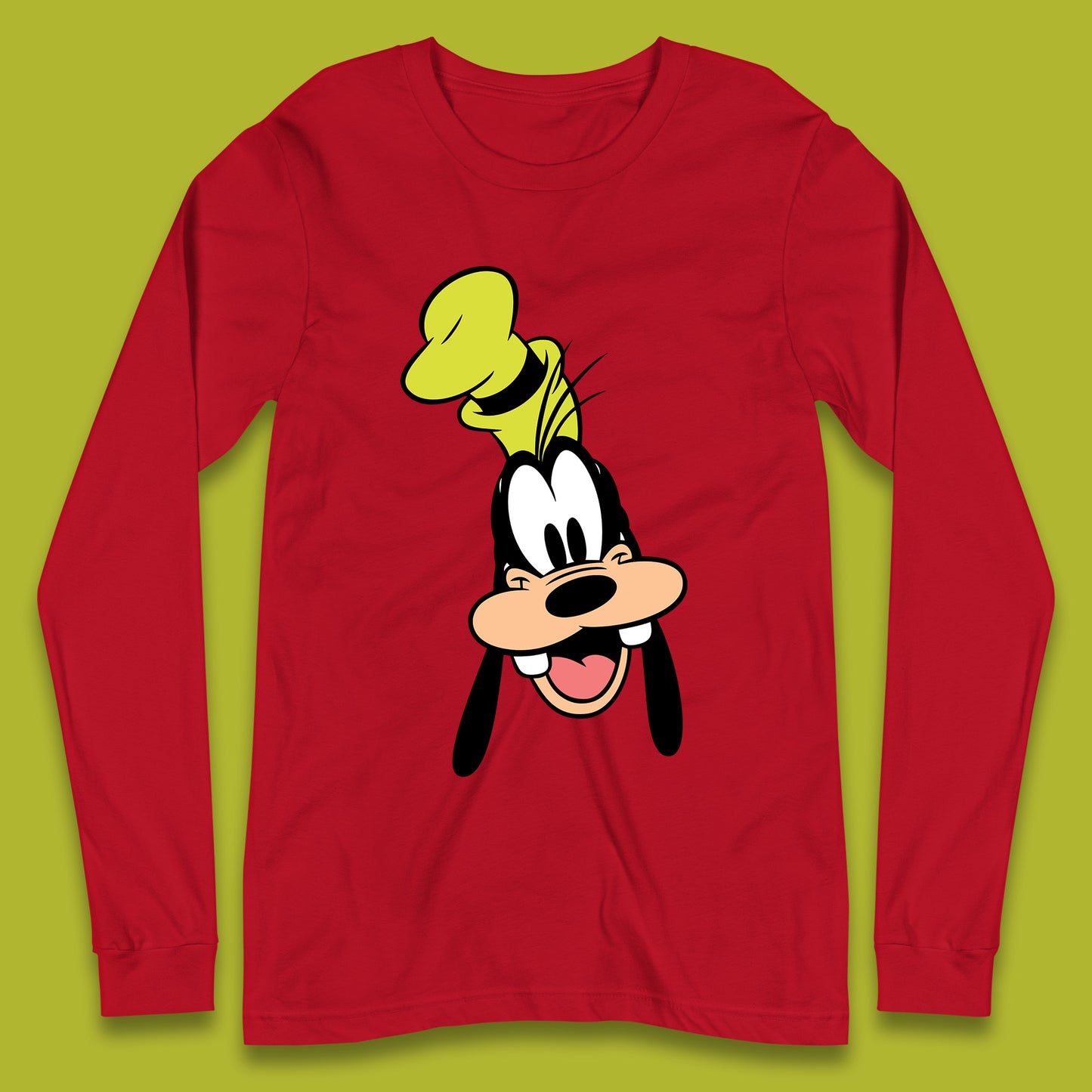 Disney Goofy Head Face Smiling Animated Cartoon Character Disney G.G. "Goofy" Goof Disney Vacation Disney World Trip Long Sleeve T Shirt
