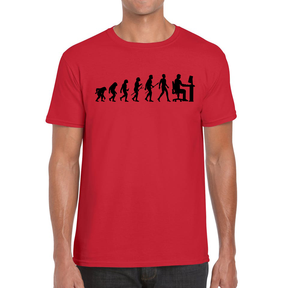 Evolution Of Computer Funny Human Evolution Programmer Coding Mens Tee Top