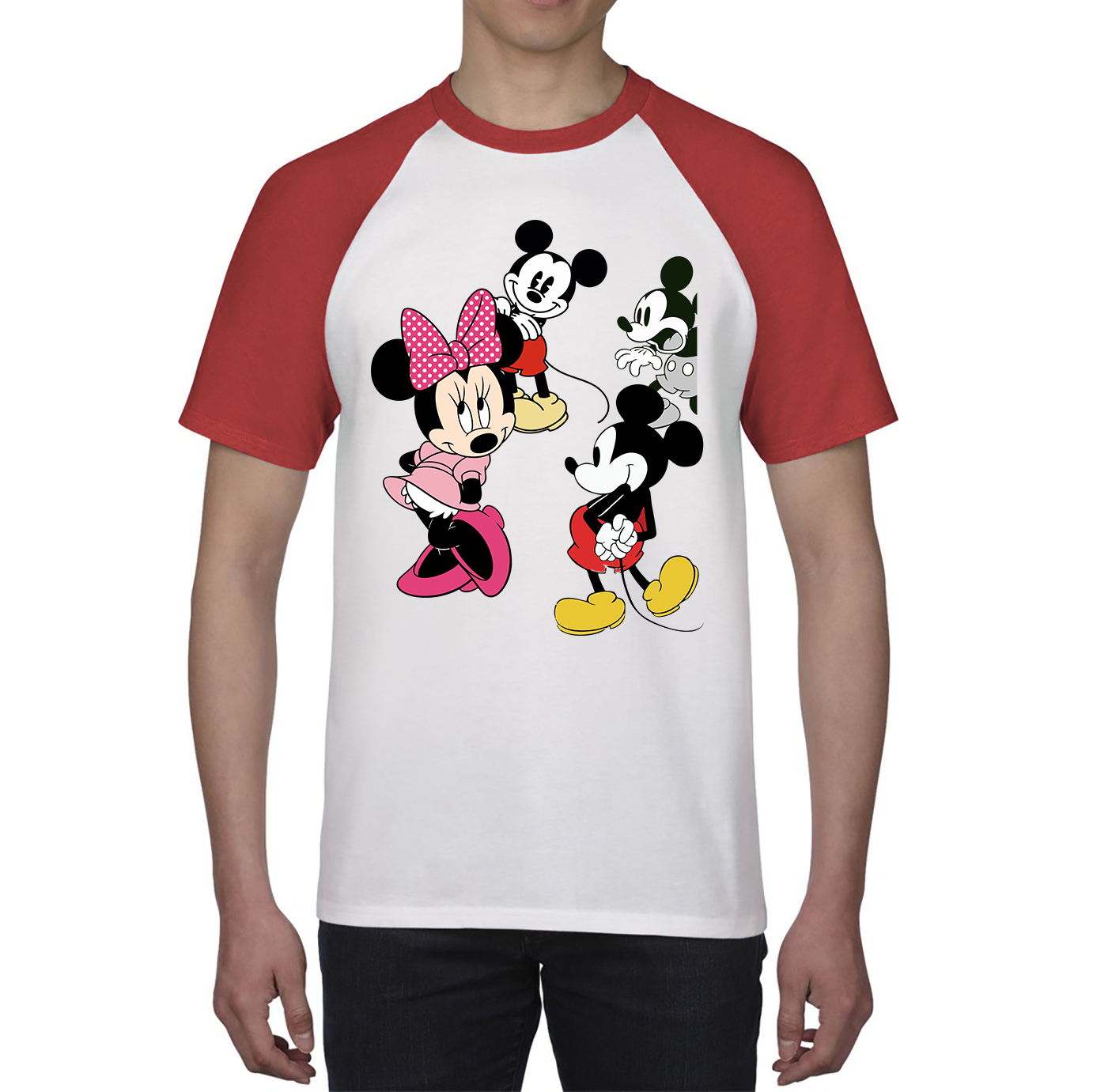 Disney Mickey & Minnie Mouse Disneyland Cartoon Characters Disney World Walt Disney Baseball T Shirt