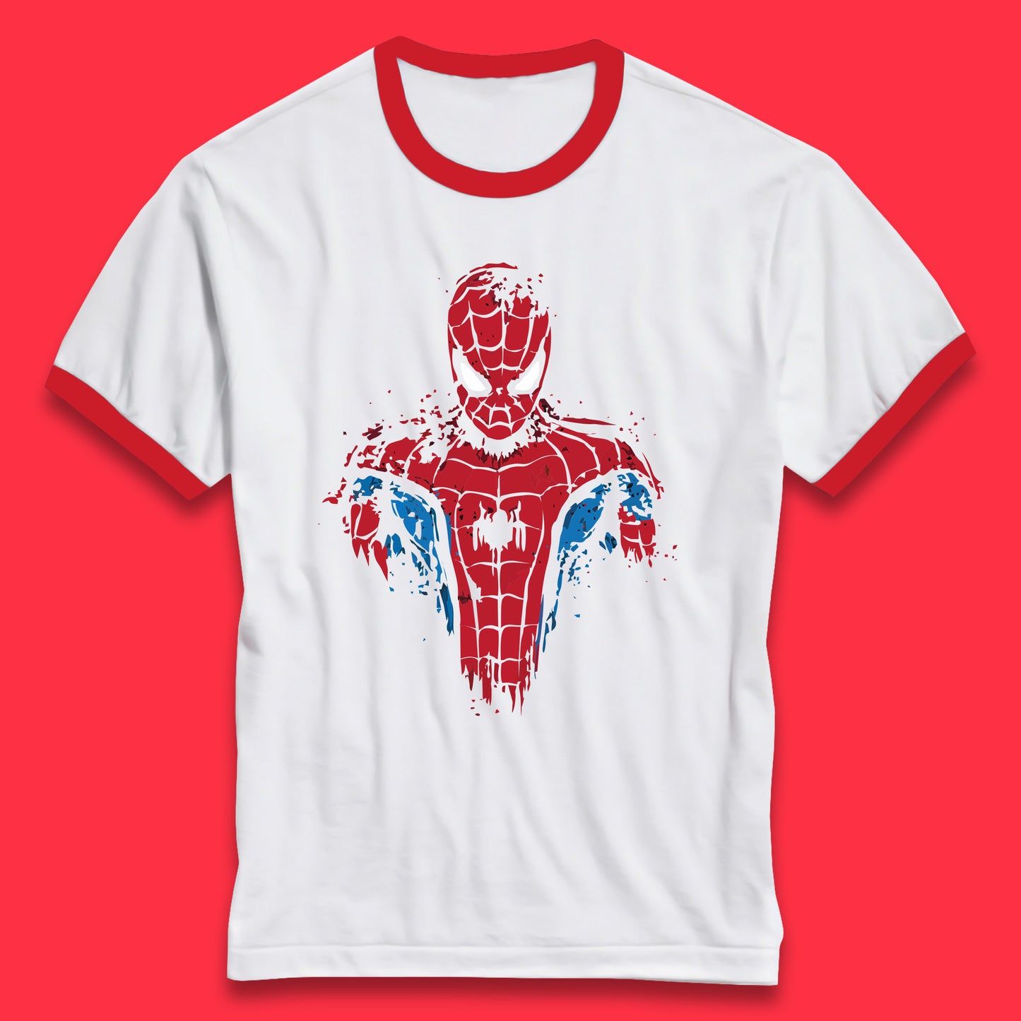 Spiderman Ringer Shirt Mens