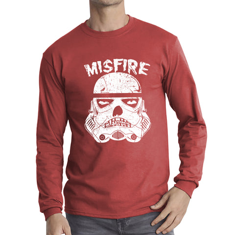Misfire The Dark Side Made Me Do It Spoof Trooper Armor Helmet Movie Series Long Sleeve T Shirt