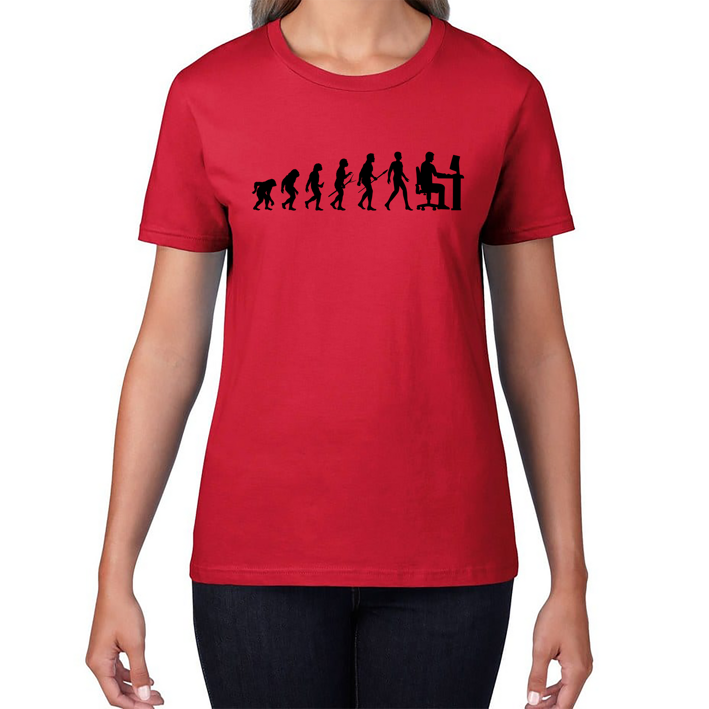 Evolution Of Computer Funny Human Evolution Programmer Coding Womens Tee Top