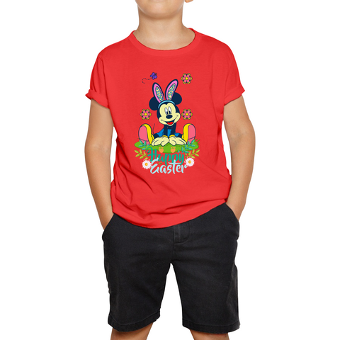 Happy Easter Mickey Mouse Bunny Easter Bunny Happy Easter Day Disney Land  Kids Tee