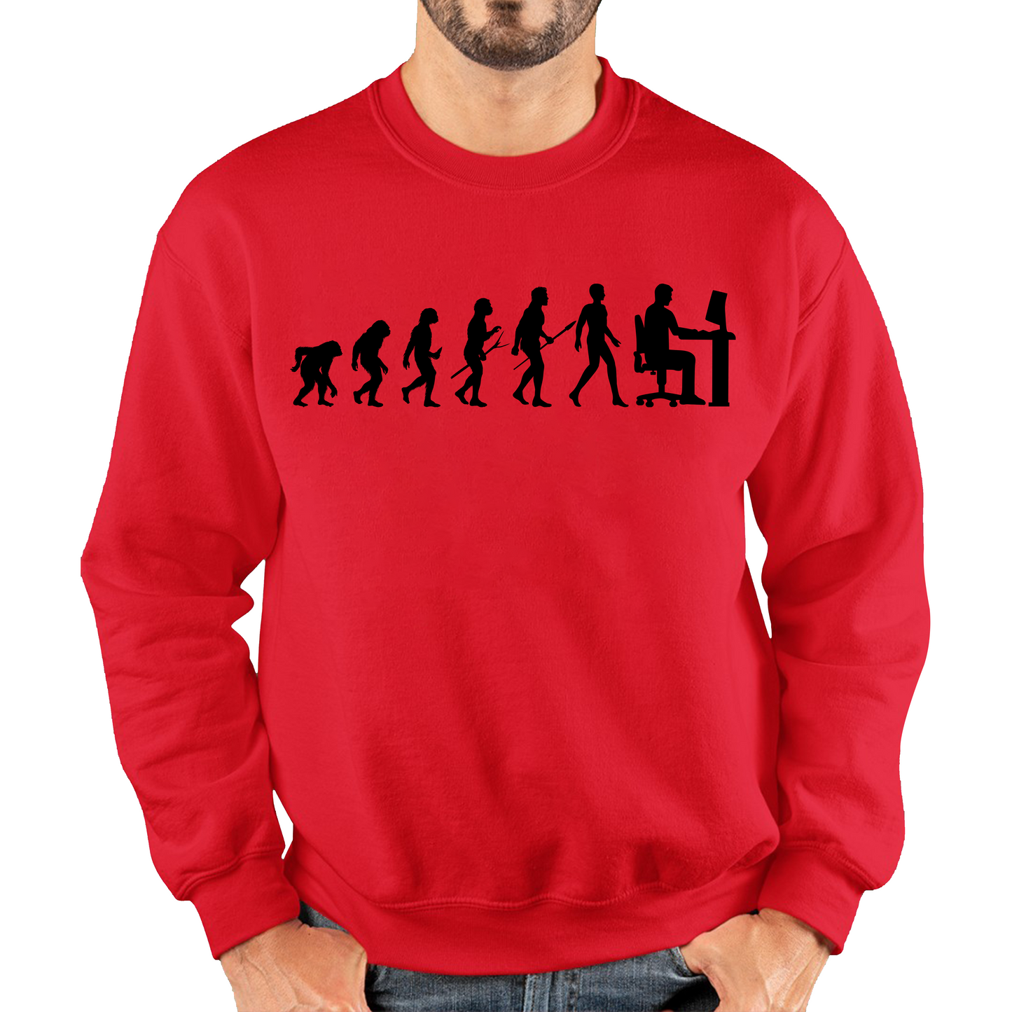 Evolution Of Computer Funny Human Evolution Programmer Coding Unisex Sweatshirt