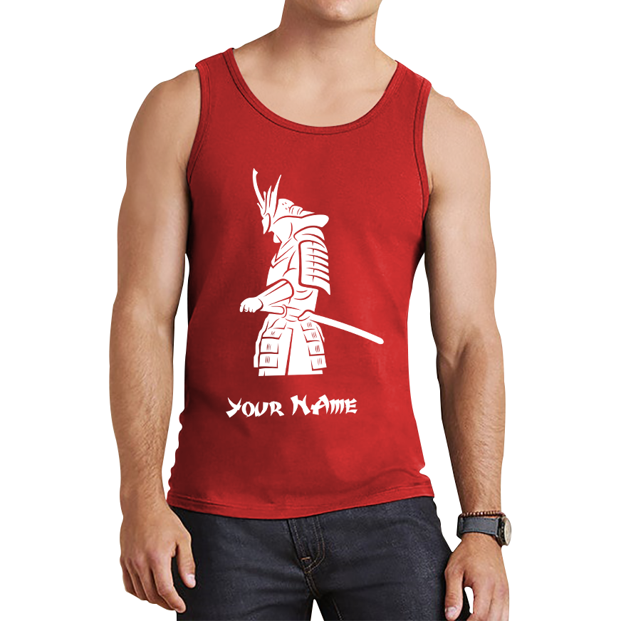 Personalised Samurai Your Name Japanese Retro Samurai Warrior Judo Karate MMA Swords Tank Top