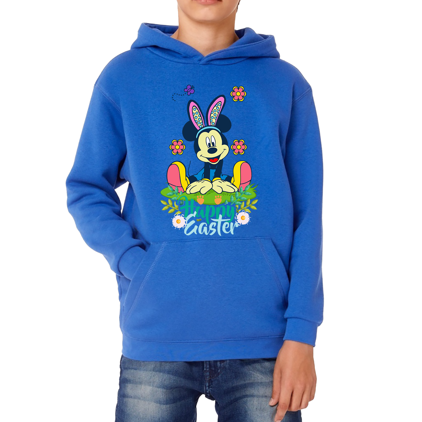 Happy Easter Mickey Mouse Bunny Easter Bunny Happy Easter Day Disney Land Kids Hoodie