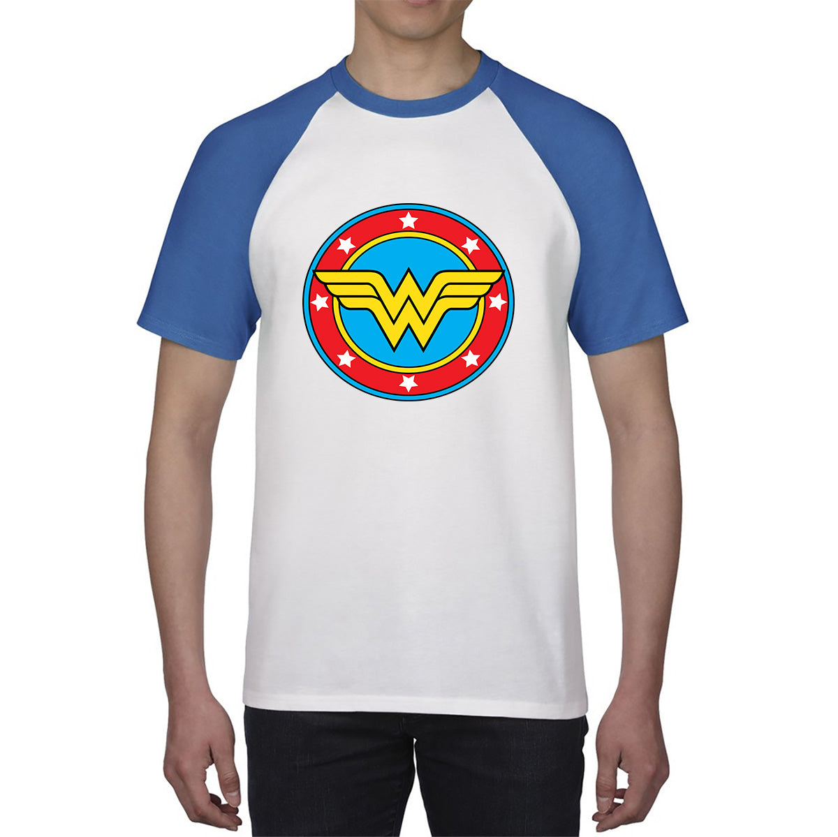 Wonder Woman Shield Logo Superhero Wonder Girl Comic Book Character Super Woman Baseball T Shirt