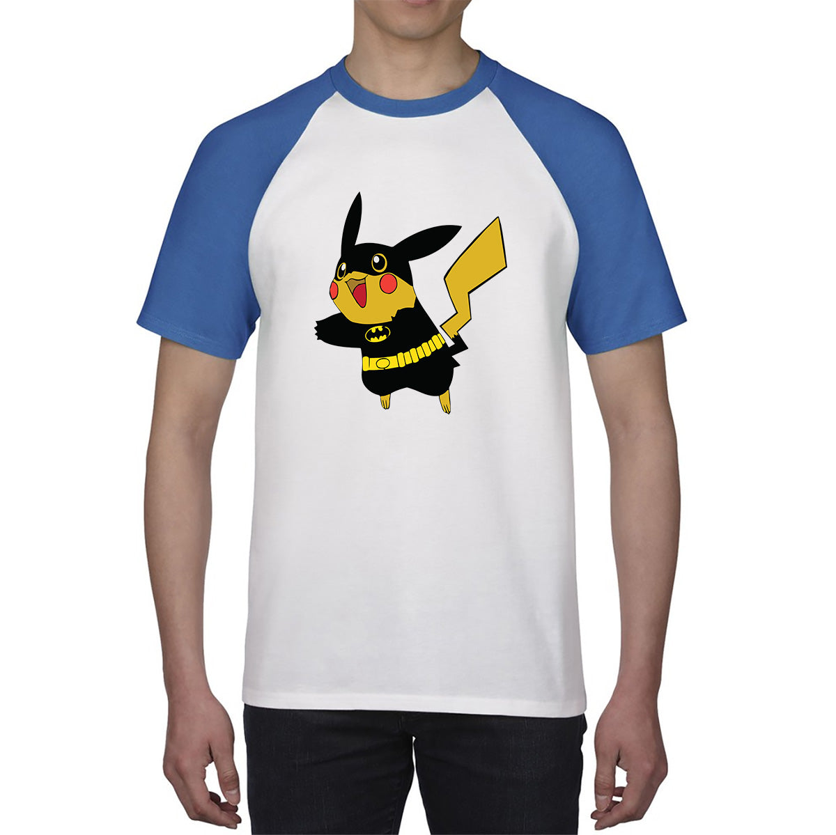 Pokémon Pikachu Batman Dc Comics Pikachu X Batman Mashup Pika-Bat Parody Baseball T Shirt