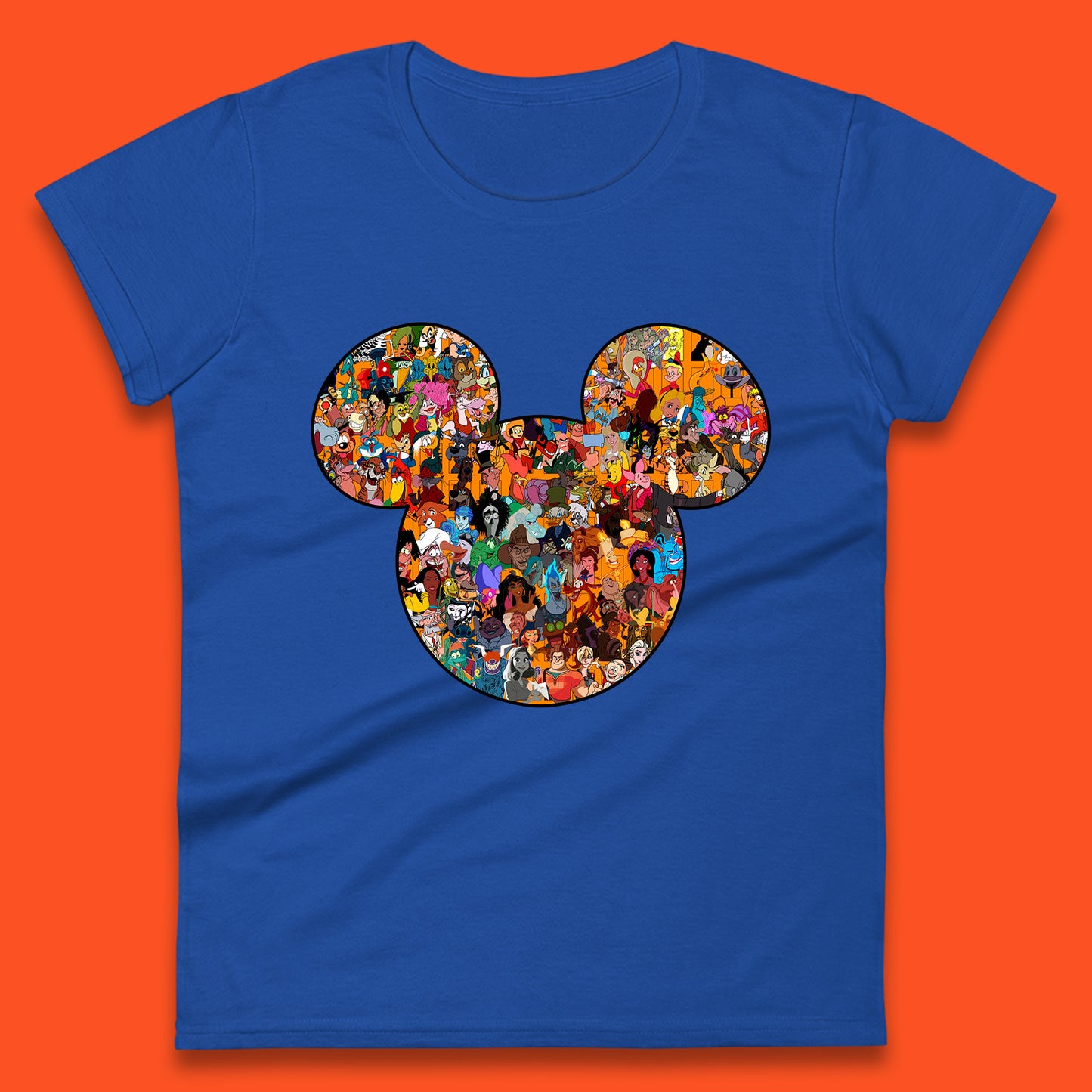 Disney Mickey Mouse Minnie Mouse Head All Disney Characters Together Disney Family Animated Cartoons Movies Characters Disney World Womens Tee Top