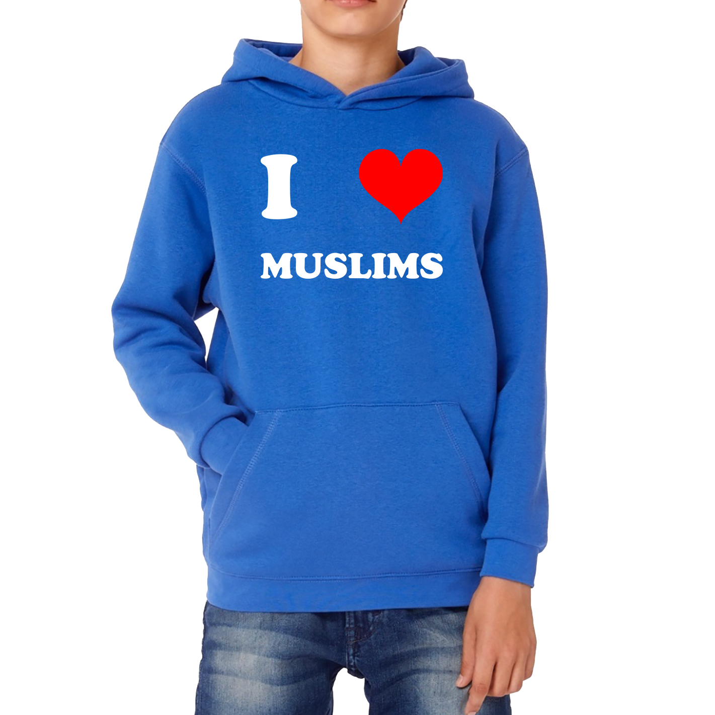 I Love Muslim Spiritual Islamic Religious Muslim Religion Kids Hoodie