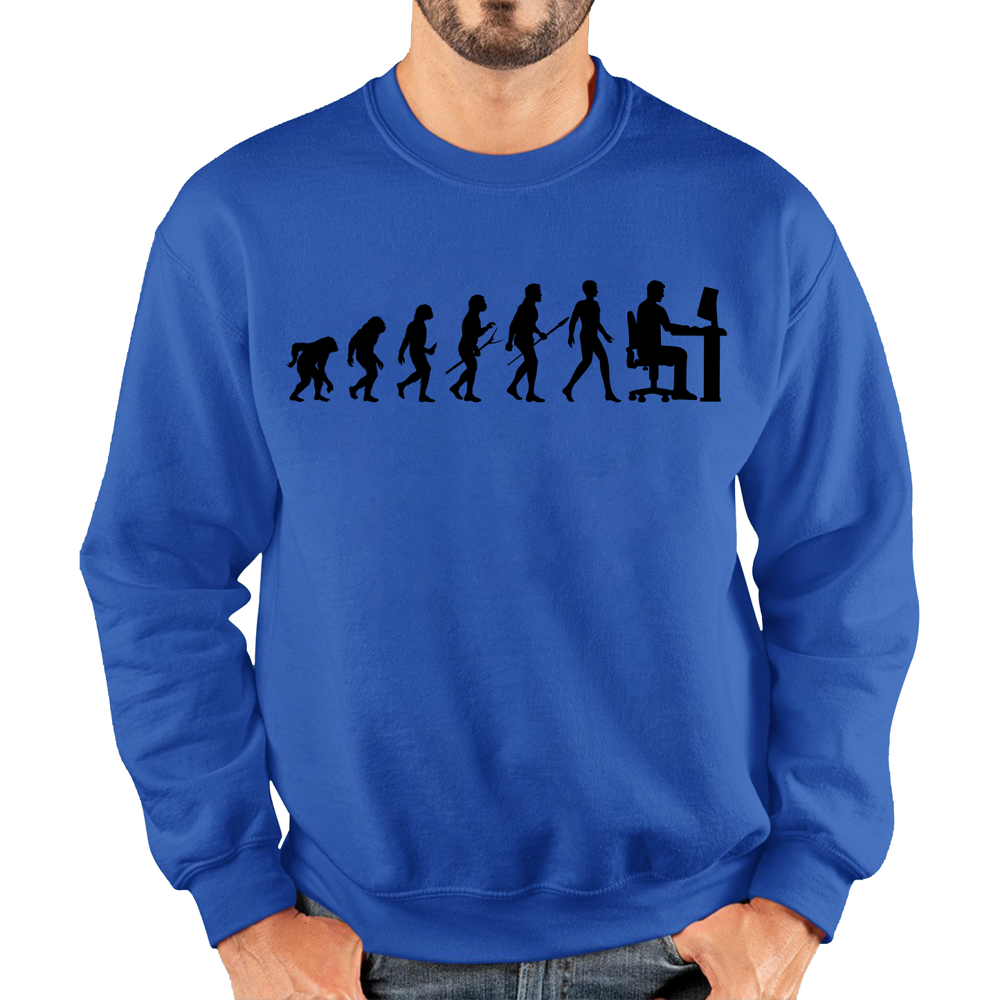 Evolution Of Computer Funny Human Evolution Programmer Coding Unisex Sweatshirt