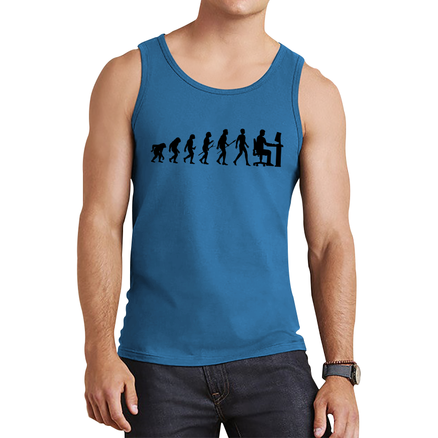 Evolution Of Computer Funny Human Evolution Programmer Coding Tank Top