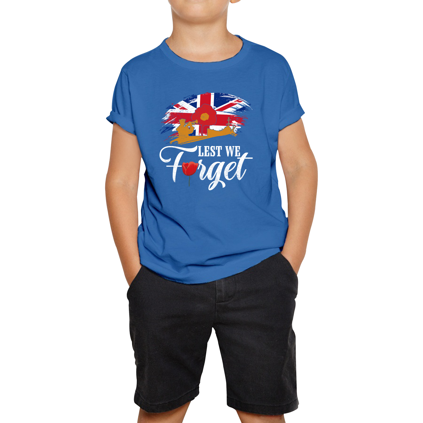 Poppy Flowers Lest We Forget Anzac Day British Veterans T Shirt