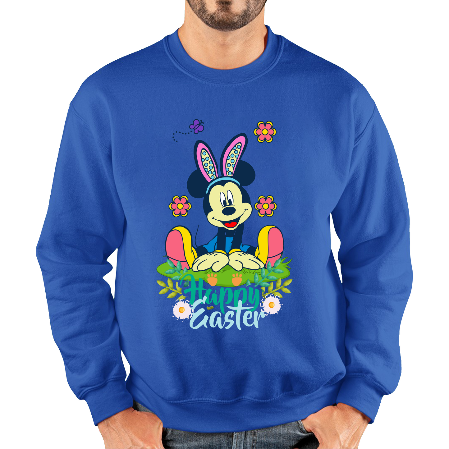 Happy Easter Mickey Mouse Bunny Easter Bunny Happy Easter Day Disney Land Unisex Sweatshirt