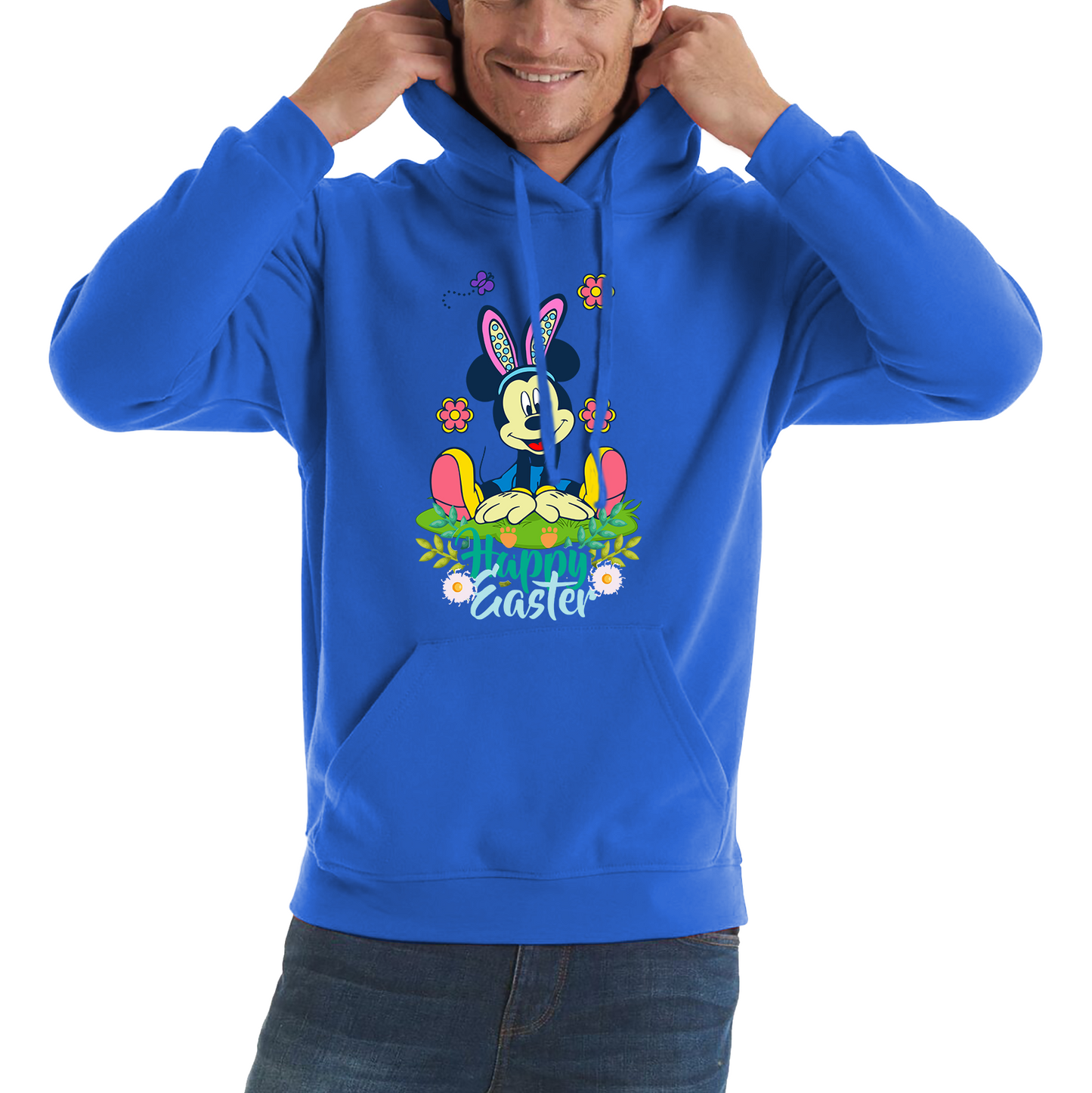 Happy Easter Mickey Mouse Bunny Easter Bunny Happy Easter Day Disney Land Unisex Hoodie