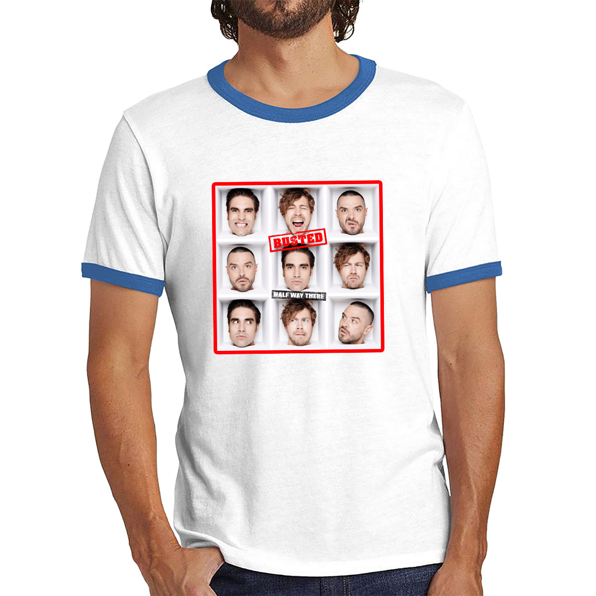 Half Way There Studio Album By Busted English Pop Punk Band Busted 20th Anniversary Ringer T Shirt