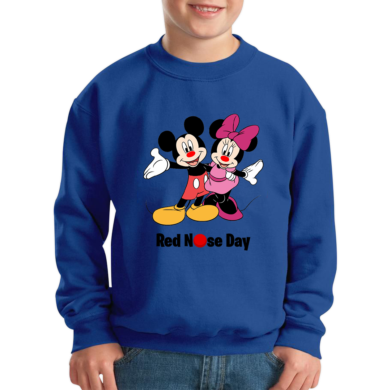 Mickey And Minnie Mouse Red Nose Day Sweatshirt