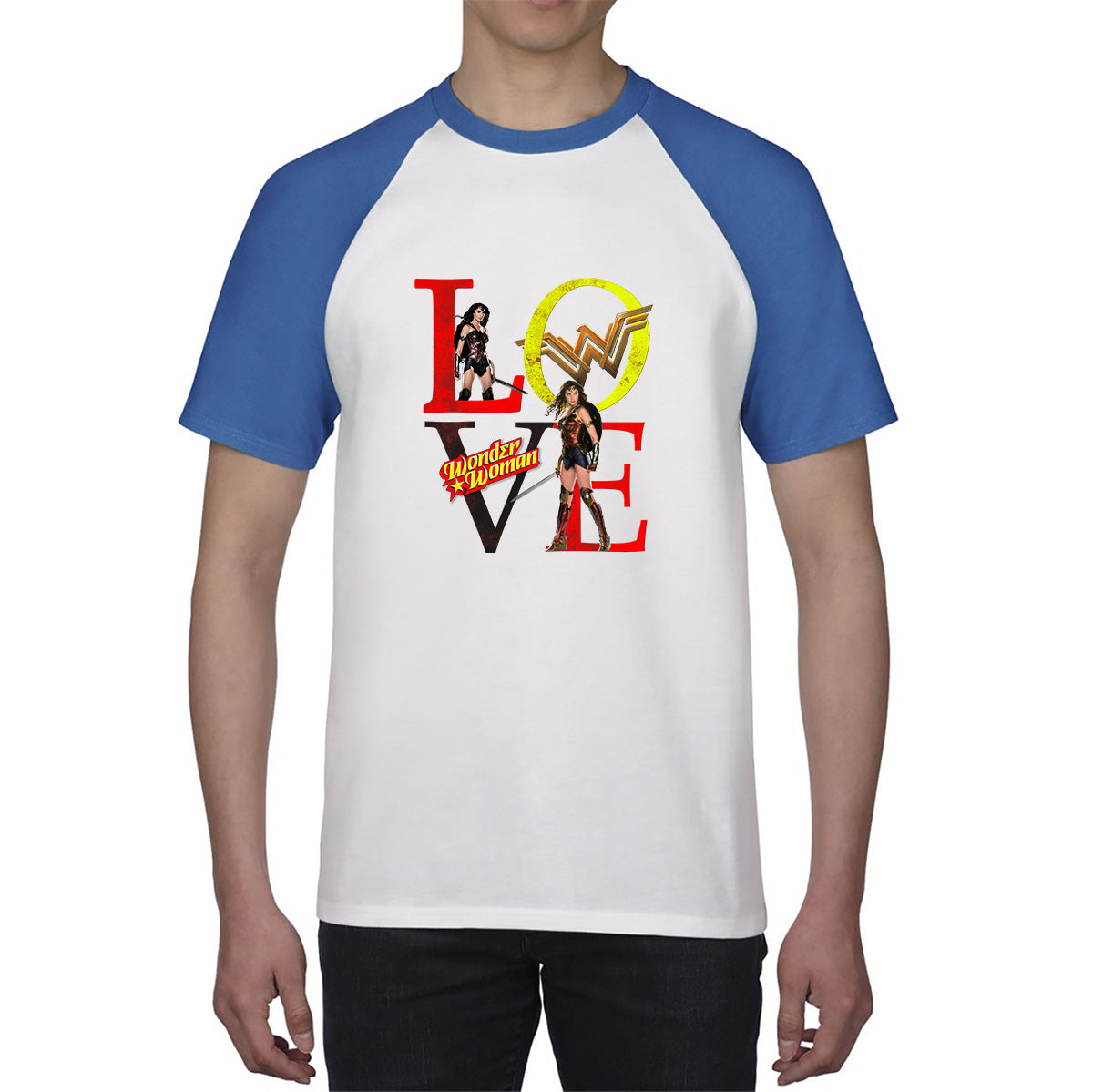 Love Wonder Woman Justice League Logo Wonder Woman Super Woman Comic Book Character DC Superhero Baseball T Shirt