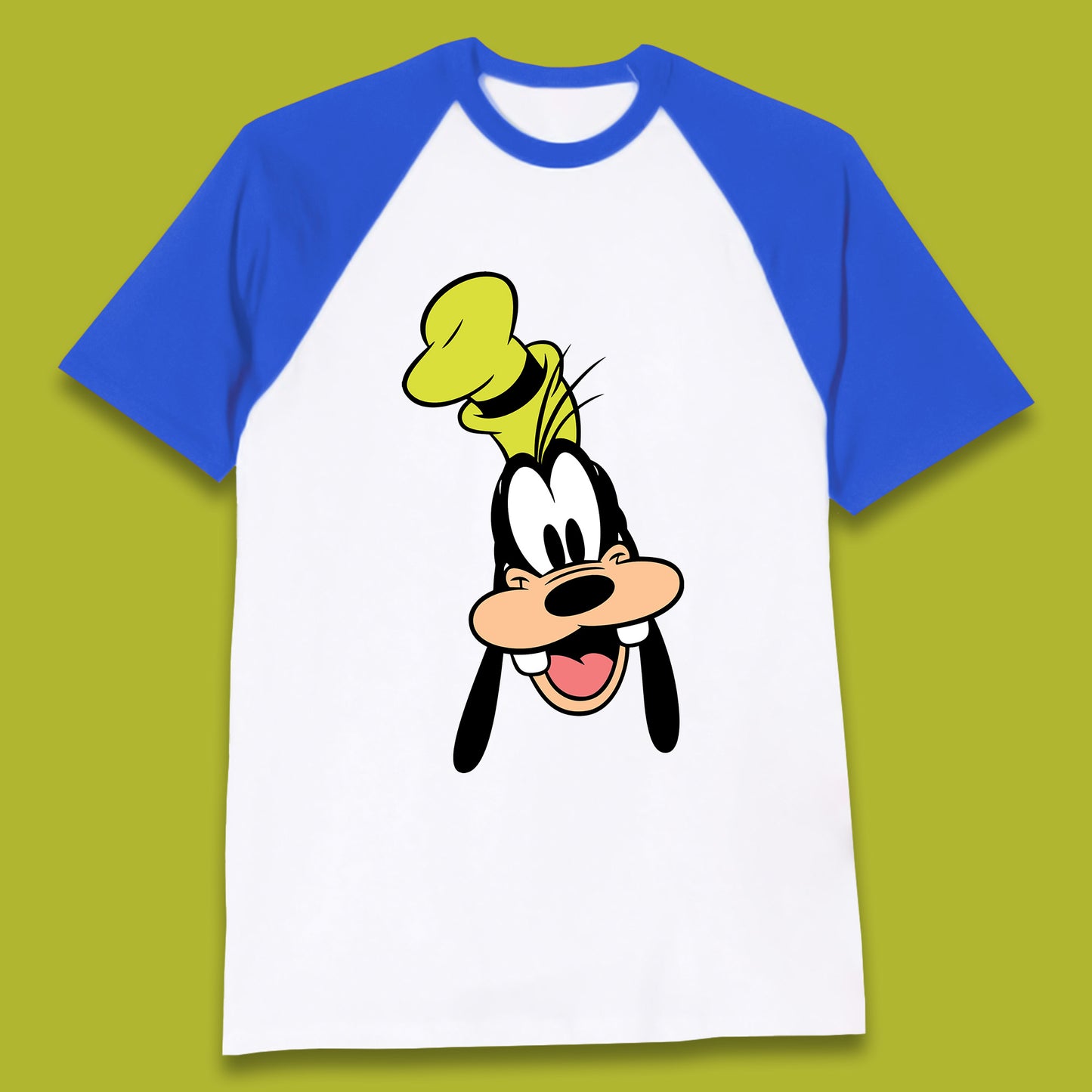 Disney Goofy Head Face Smiling Animated Cartoon Character Disney G.G. "Goofy" Goof Disney Vacation Disney World Trip Baseball T Shirt