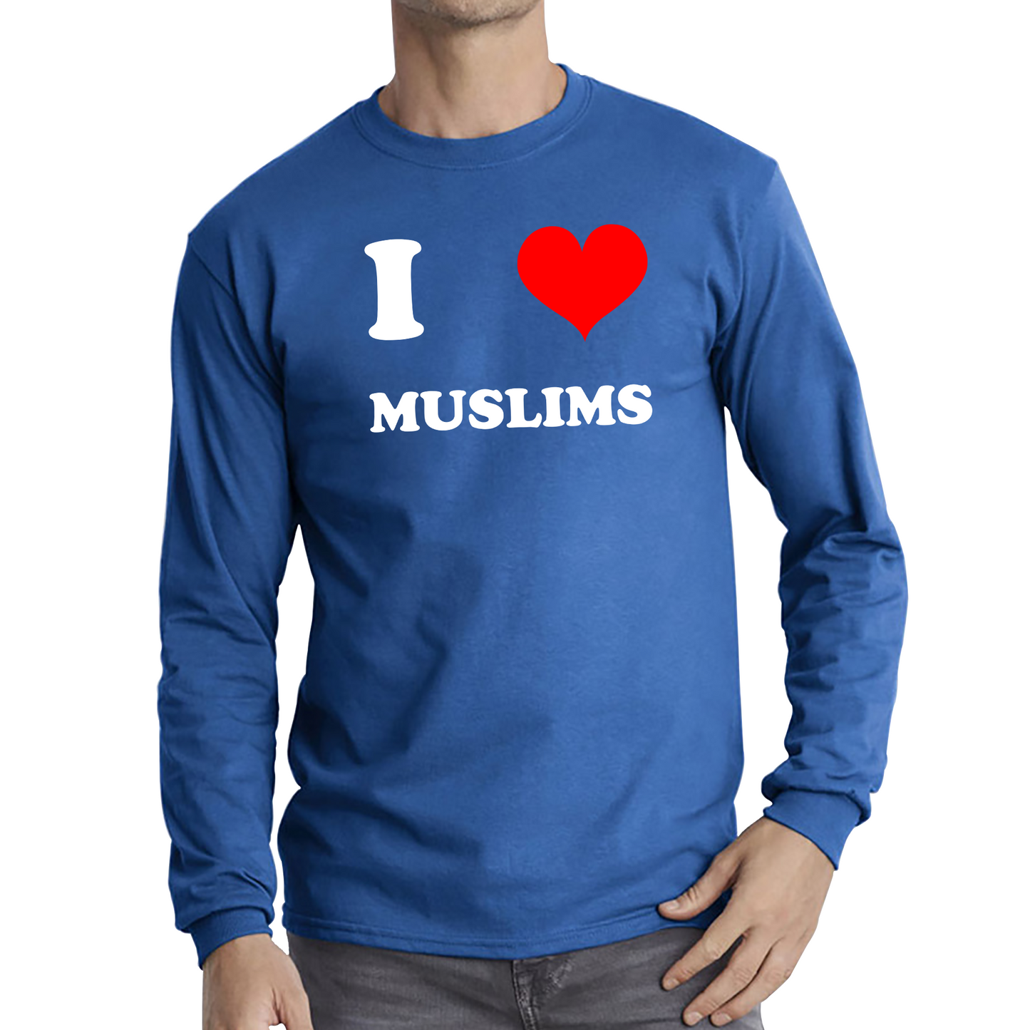 I Love Muslim Spiritual Islamic Religious Muslim Religion Long Sleeve T Shirt