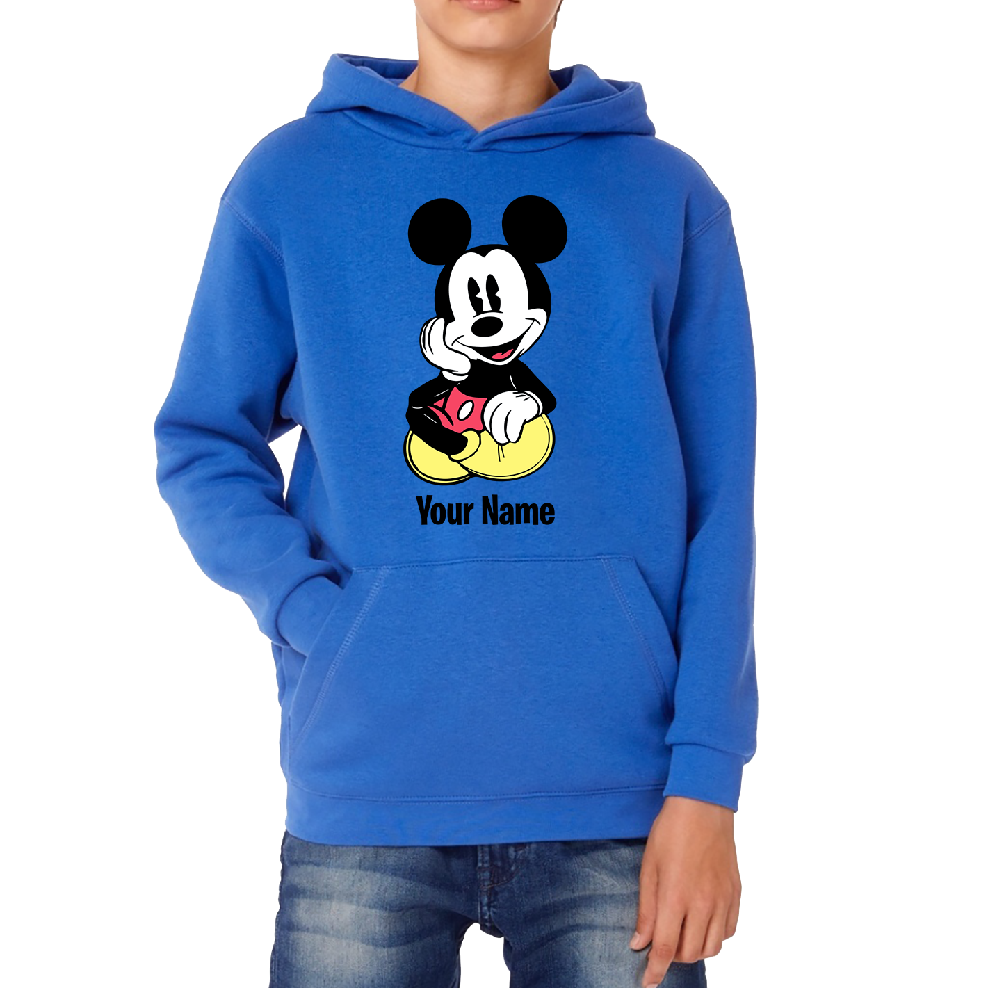 Personalised Disney Mickey Mouse Your Name Cartoon Character Disney World Walt Disney Kids Hoodie