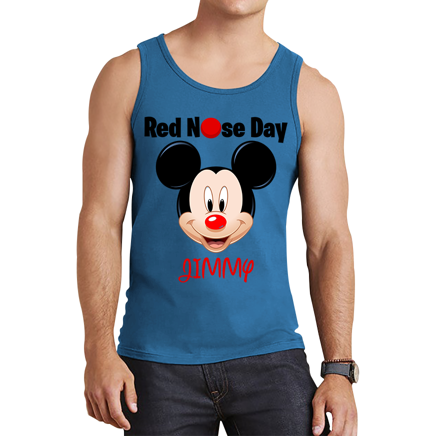 Personalised Mickey Mouse ( Name ) Red Nose Day Tank Top