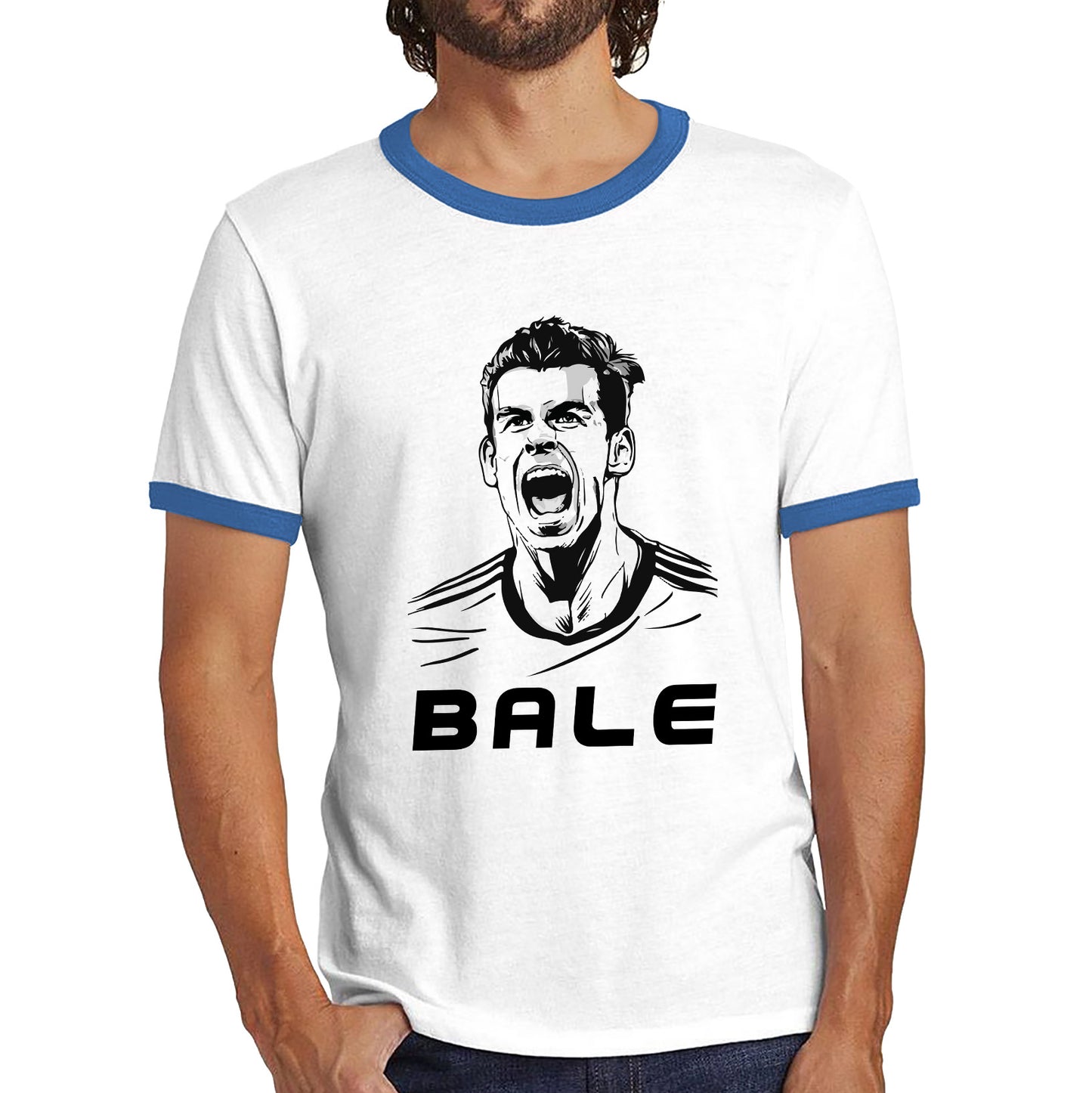 Football Player Retro Style Portrait Soccer Player Welsh Former Professional Footballer Sports Champion Ringer T Shirt