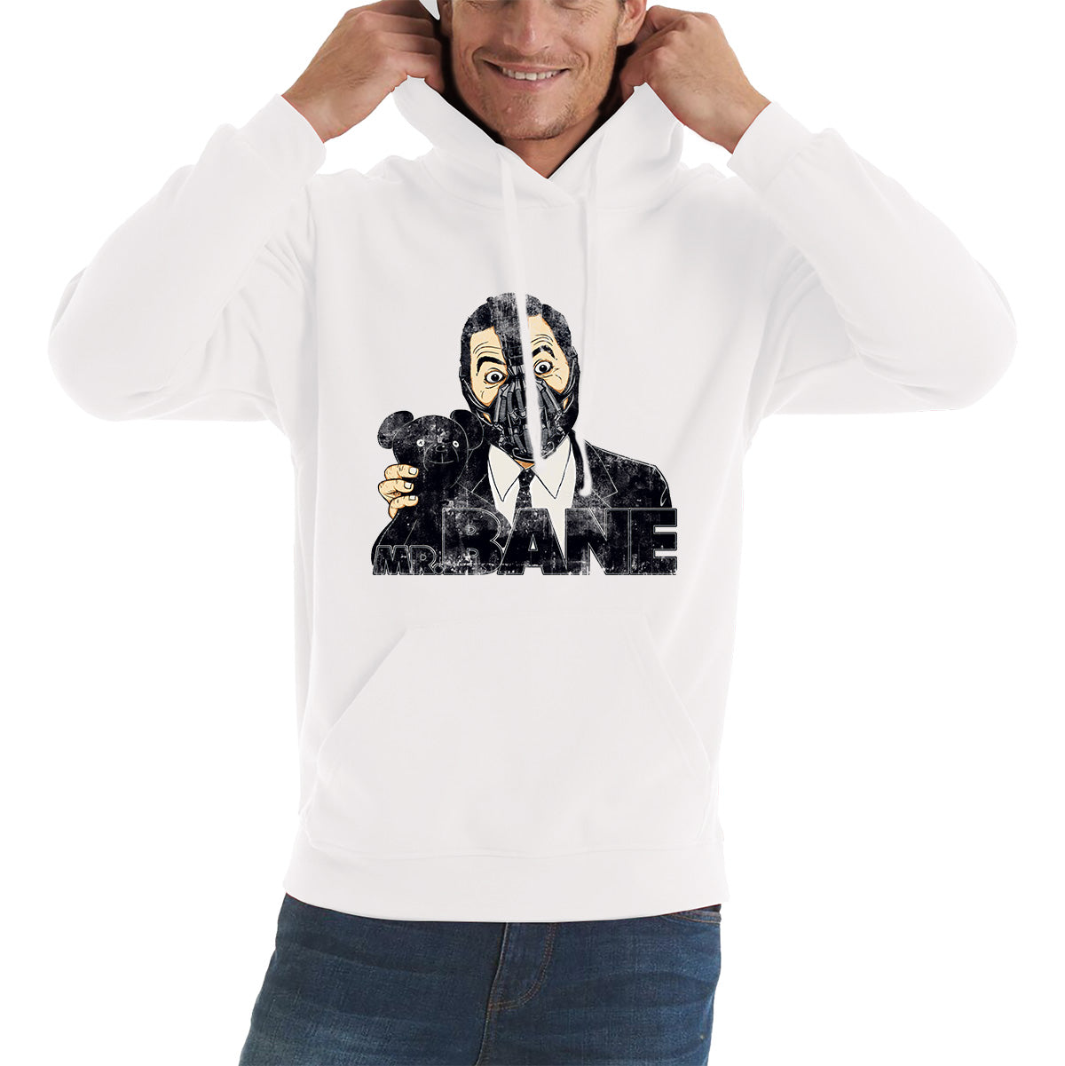 Mr. Bean With Teddy Spoof Mr. Bane Osito Supervillain Metahuman The Man Who Broke The Bat Comic Book Character Unisex Hoodie