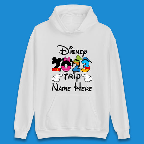 Personalised Disney Trip Your Name Disney Club Mickey Minnie Mouse Donald Hat Goofy Disney Vacation Unisex Hoodie