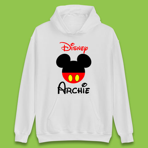 Personalised Disney Mickey Mouse Minnie Mouse Head Your Name Cute Character Disney World  Unisex Hoodie