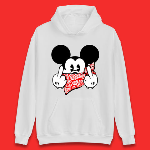Fuck You Mickey Mouse Middle Fingers Funny Bad Ass Sarcastic Disney Mickey Sarcasm Humor Joke Unisex Hoodie