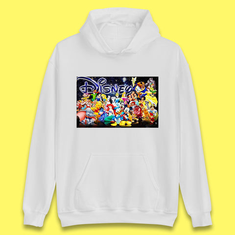 All Disney Fictional Characters Poster Disney Family Animated Cartoons Movies Characters Disney World Unisex Hoodie