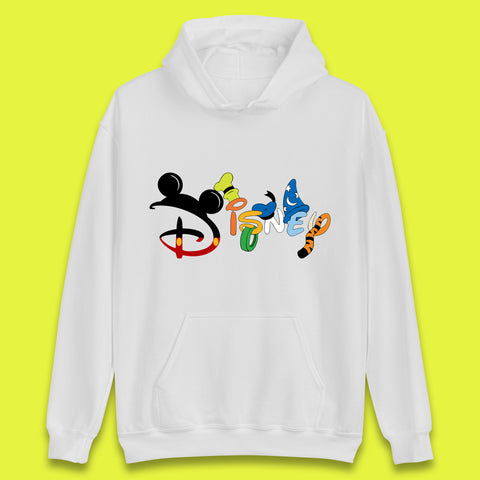 Disney Club Cartoon Characters Mickey Mouse Minnie Mouse Donald Duck Pluto Goofy Sorcerer Mickey Hat Tigger Disney World Trip Unisex Hoodie